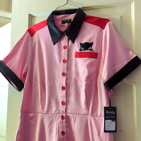 RARE Unique Vintage x Emily the Strange Bad Kitten Club Diner Dress 🐈⬛ - Picture 8 of 11
